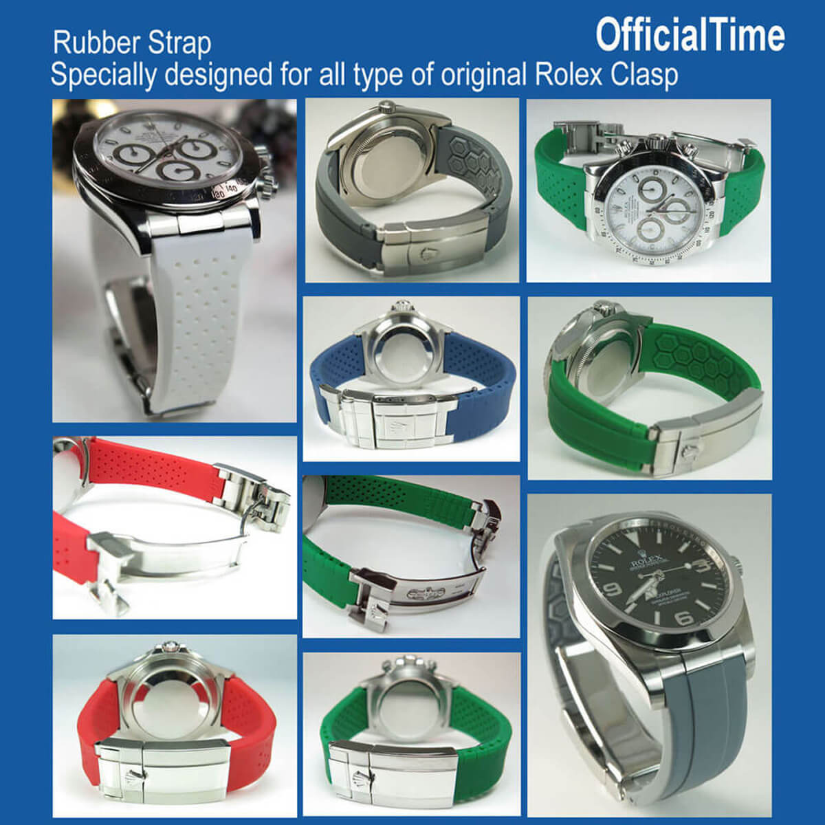 OfficialTime Air Flow Rubber Strap